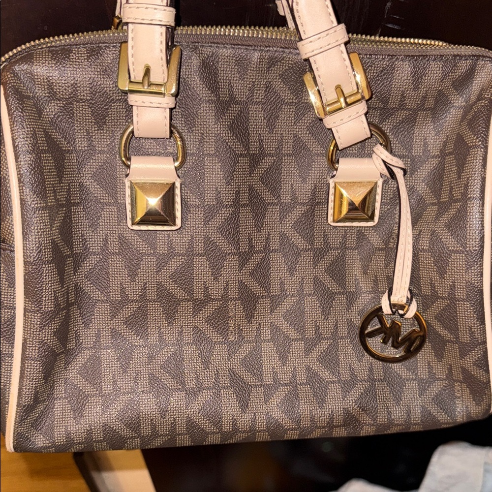 Michael Kors Brown Satchel with Gold Accents - Picture 3 of 15